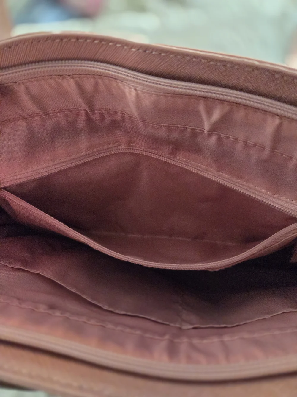 Joy Mangano Metallic Rose Pink Large Leather Travel Tote